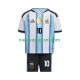 Argentinië Kind Shirt met Bedrukking Lionel Messi 10 Thuis WK 2026 Korte Mouw