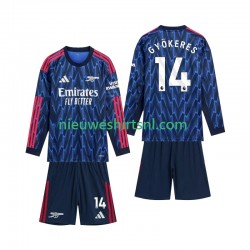 Arsenal Kind Shirt met Bedrukking Gyokeres 14 Uit 2025-2026 Lange Mouw