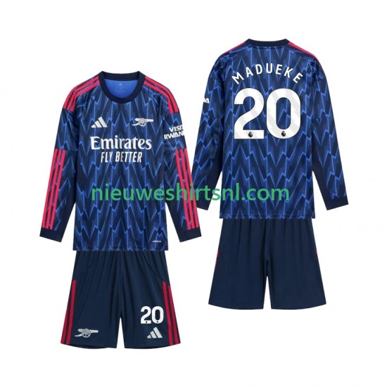 Arsenal Kind Shirt met Bedrukking Madueke 20 Uit 2025-2026 Lange Mouw