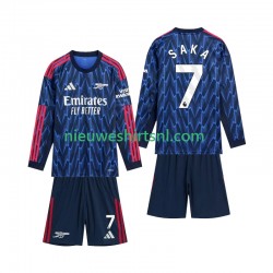 Arsenal Kind Shirt met Bedrukking Saka 7 Uit 2025-2026 Lange Mouw