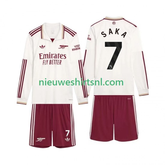 Arsenal Kind Shirt met Bedrukking Saka 7 Derde 2025-2026 Lange Mouw