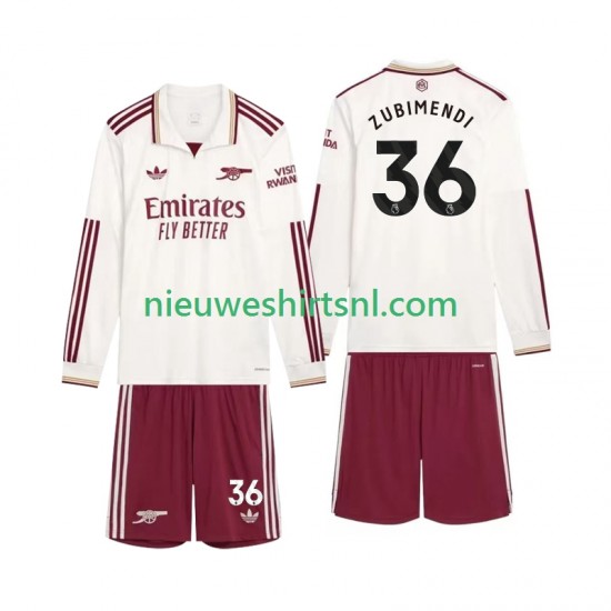 Arsenal Kind Shirt met Bedrukking Zubimendi 36 Derde 2025-2026 Lange Mouw