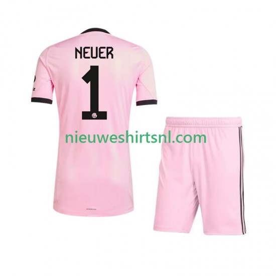 FC Bayern München Kind Shirt met Bedrukking Doelman Manuel Neuer 1 UCL Derde 2025-2026 Korte Mouw