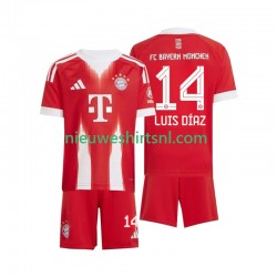 FC Bayern München Kind Shirt met Bedrukking Luis Diaz 14 Thuis 2025-2026 Korte Mouw