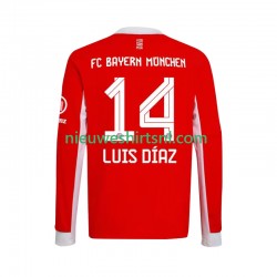 FC Bayern München Heren Shirt met Bedrukking Luis Diaz 14 Thuis 2025-2026 Lange Mouw