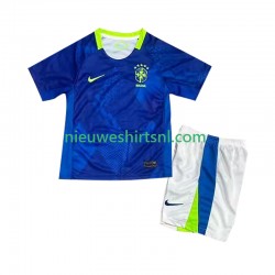 Brazilië Kind Shirt met Bedrukking Uit 2025-2026 Korte Mouw