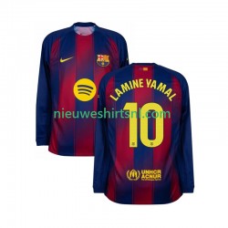 FC Barcelona Heren Shirt met Bedrukking Lamine Yamal 10 Thuis 2025-2026 Lange Mouw