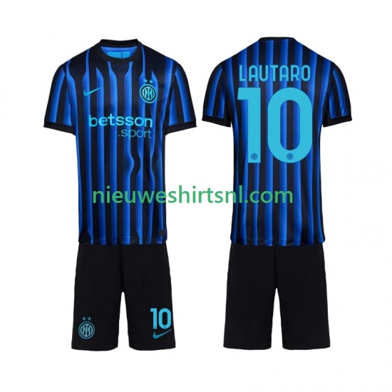 Inter Milan Kind Shirt met Bedrukking Lautaro Martinez 10 Thuis 2025-2026 Korte Mouw
