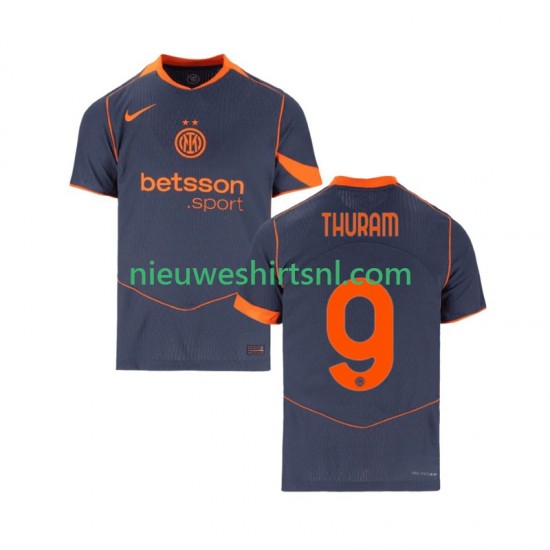 Inter Milan Heren Shirt met Bedrukking Marcus Thuram 9 Derde 2025-2026 Korte Mouw
