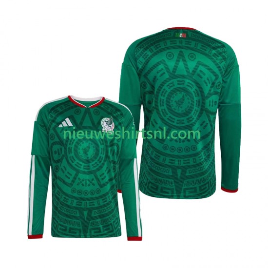 Mexico Heren Shirt met Bedrukking Thuis WK 2026 Lange Mouw