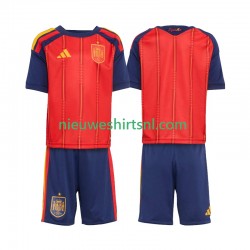 Spanje Kind Shirt met Bedrukking Thuis WK 2026 Korte Mouw