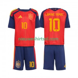 Spanje Kind Shirt met Bedrukking Lamine Yamal 10 Thuis WK 2026 Korte Mouw