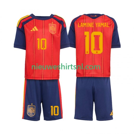 Spanje Kind Shirt met Bedrukking Lamine Yamal 10 Thuis WK 2026 Korte Mouw