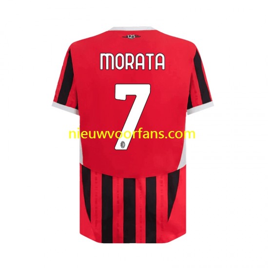 AC Milan Heren Shirt met Bedrukking Alvaro Morata 7 Thuis 2024-2025 Korte Mouw