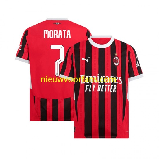 AC Milan Heren Shirt met Bedrukking UCL Font MORATA 7 Thuis 2024-2025 Korte Mouw