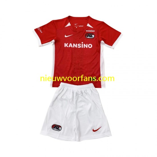 AZ Alkmaar Kind Shirt met Bedrukking Thuis 2024-2025 Korte Mouw