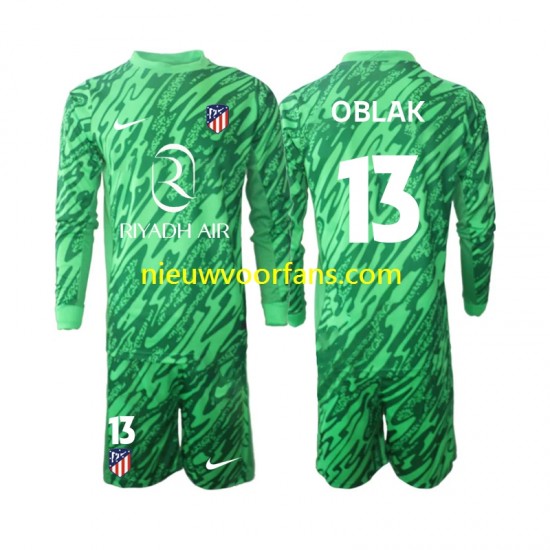 Atlético Madrid Kind Shirt met Bedrukking Doelman Jan Oblak 13 Uit 2024-2025 Lange Mouw