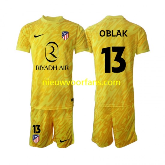 Atlético Madrid Kind Shirt met Bedrukking Doelman Jan Oblak 13 Derde 2024-2025 Korte Mouw