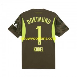 Borussia Dortmund Heren Shirt met Bedrukking Doelman Gregor Kobel 1 Uit 2024-2025 Korte Mouw