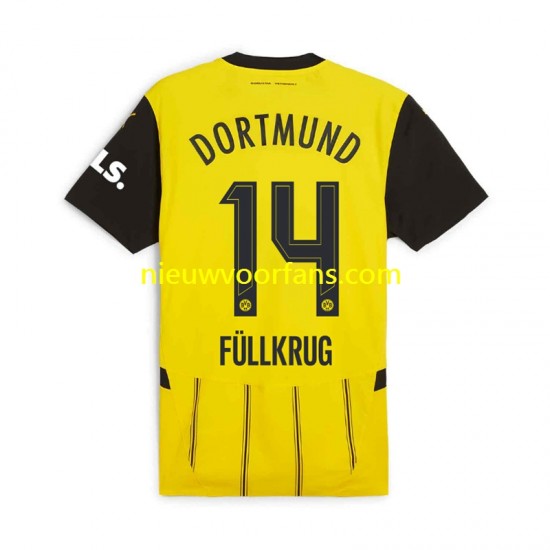 Borussia Dortmund Heren Shirt met Bedrukking Niclas Fullkrug 14 Thuis 2024-2025 Korte Mouw