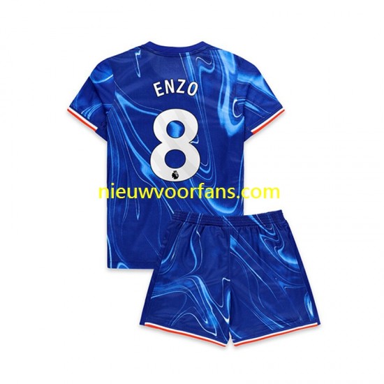Chelsea Kind Shirt met Bedrukking Enzo 8 Thuis 2024-2025 Korte Mouw