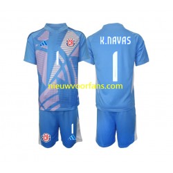 Costa Rica Kind Shirt met Bedrukking Doelman Keylor Navas 1 Thuis 2024 Korte Mouw