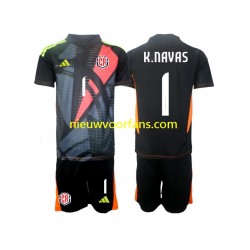 Costa Rica Kind Shirt met Bedrukking Doelman Keylor Navas 1 Derde 2024 Korte Mouw