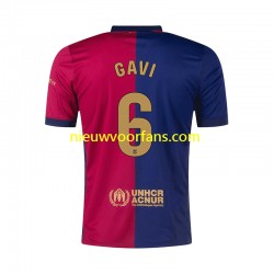 FC Barcelona Heren Shirt met Bedrukking GAVI 6 Thuis 2024-2025 Korte Mouw