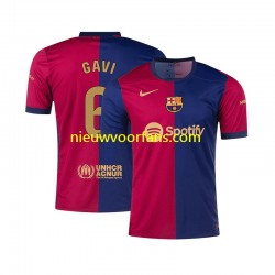 FC Barcelona Heren Shirt met Bedrukking GAVI 6 Thuis 2024-2025 Korte Mouw
