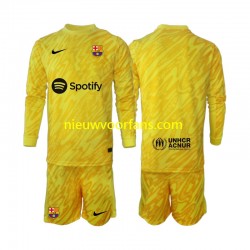 FC Barcelona Kind Shirt met Bedrukking Doelman Uit 2024-2025 Lange Mouw