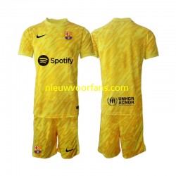 FC Barcelona Kind Shirt met Bedrukking Doelman Uit 2024-2025 Korte Mouw