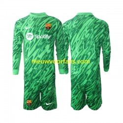 FC Barcelona Kind Shirt met Bedrukking Doelman Thuis 2024-2025 Lange Mouw