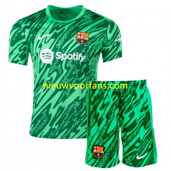 FC Barcelona Kind Shirt met Bedrukking Doelman Thuis 2024-2025 Korte Mouw