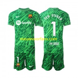 FC Barcelona Kind Shirt met Bedrukking Doelman Ter Stegen 1 Thuis 2024-2025 Korte Mouw