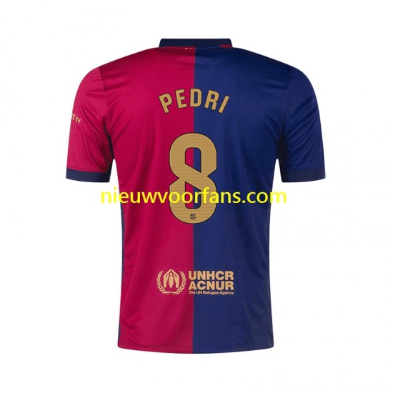 FC Barcelona Heren Shirt met Bedrukking PEDRI 8 Thuis 2024-2025 Korte Mouw