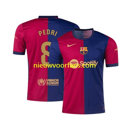 FC Barcelona Heren Shirt met Bedrukking PEDRI 8 Thuis 2024-2025 Korte Mouw