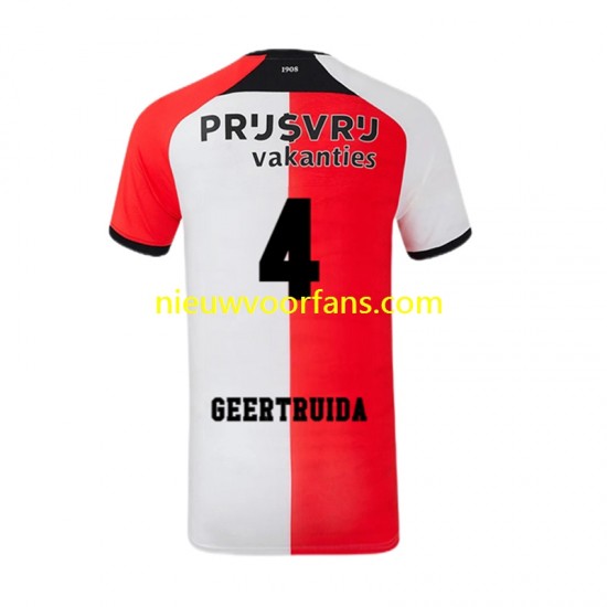 Feyenoord Rotterdam Heren Shirt met Bedrukking Lutsharel Geertruida 4 Thuis 2024-2025 Korte Mouw