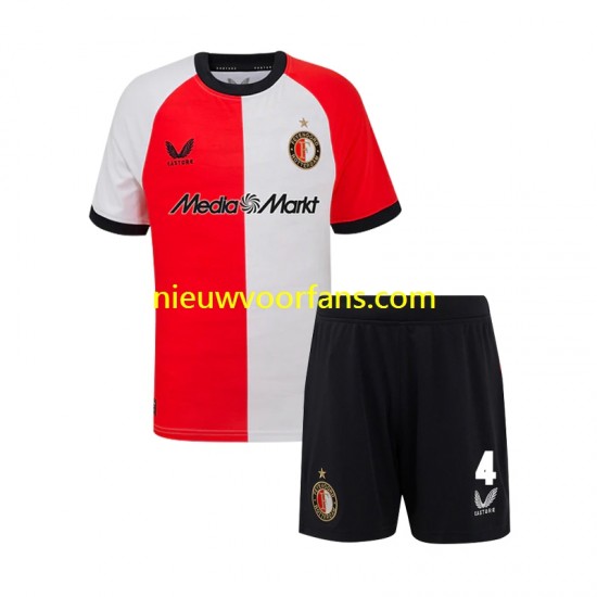 Feyenoord Rotterdam Kind Shirt met Bedrukking Lutsharel Geertruida 4 Thuis 2024-2025 Korte Mouw