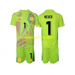 Duitsland Kind Shirt met Bedrukking Doelman Manuel Neuer 1 Uit Euro 2024 Korte Mouw
