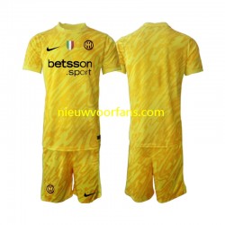 Inter Milan Kind Shirt met Bedrukking Doelman Uit 2024-2025 Korte Mouw
