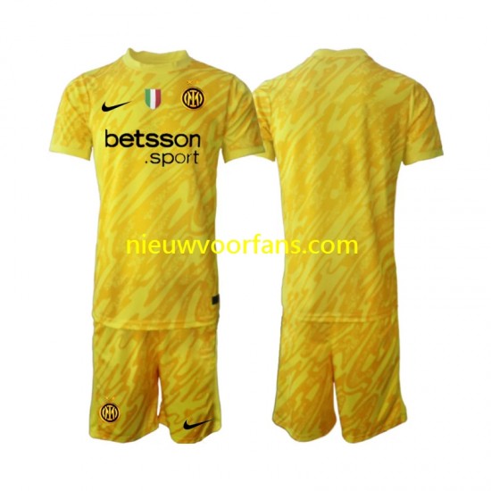 Inter Milan Kind Shirt met Bedrukking Doelman Uit 2024-2025 Korte Mouw