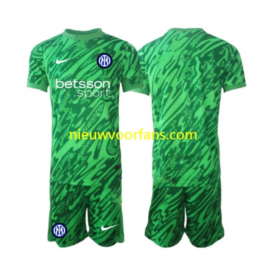 Inter Milan Kind Shirt met Bedrukking Doelman Thuis 2024-2025 Korte Mouw