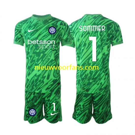 Inter Milan Kind Shirt met Bedrukking Doelman Yann Sommer 1 Thuis 2024-2025 Korte Mouw