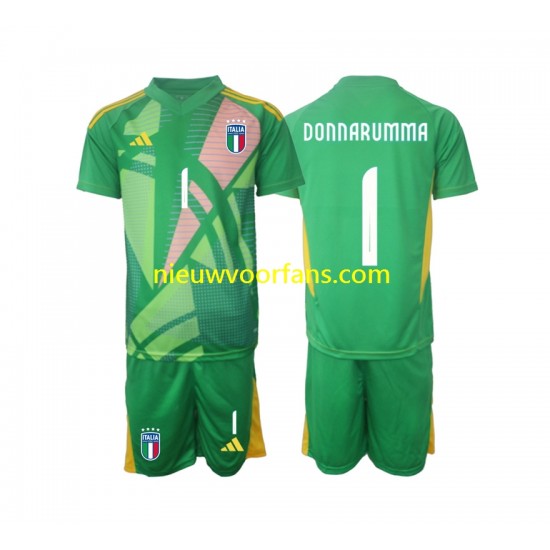 Italië Kind Shirt met Bedrukking Doelman Donnarumma 1 Uit Euro 2024 Korte Mouw