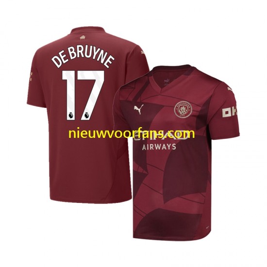 Manchester City Heren Shirt met Bedrukking DE BRUYNE 17 Derde 2024-2025 Korte Mouw