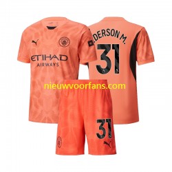 Manchester City Kind Shirt met Bedrukking Doelman Ederson M 31 Uit 2024-2025 Korte Mouw