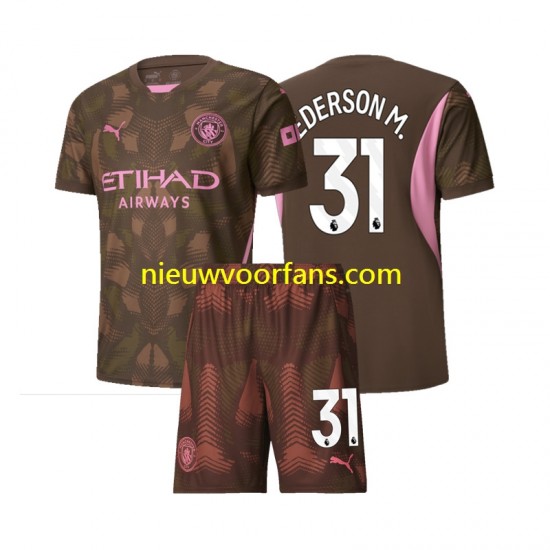 Manchester City Kind Shirt met Bedrukking Doelman Ederson M 31 Thuis 2024-2025 Korte Mouw