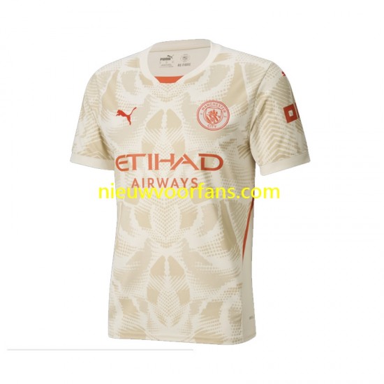 Manchester City Heren Shirt met Bedrukking Doelman Derde 2024-2025 Korte Mouw
