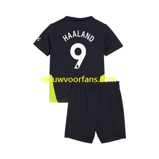 Manchester City Kind Shirt met Bedrukking Haaland 9 Uit 2024-2025 Korte Mouw