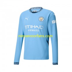 Manchester City Heren Shirt met Bedrukking Thuis 2024-2025 Lange Mouw